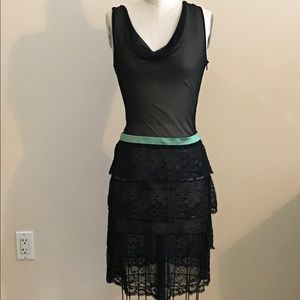 D&G by Dolce & Gabbana Black Lace Sheer Dress